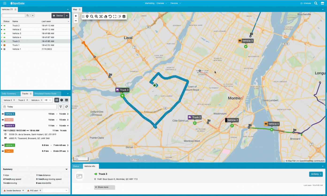 GpsGate Closest Vehicle Tool