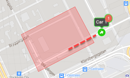 Car leaving geofence on GpsGate