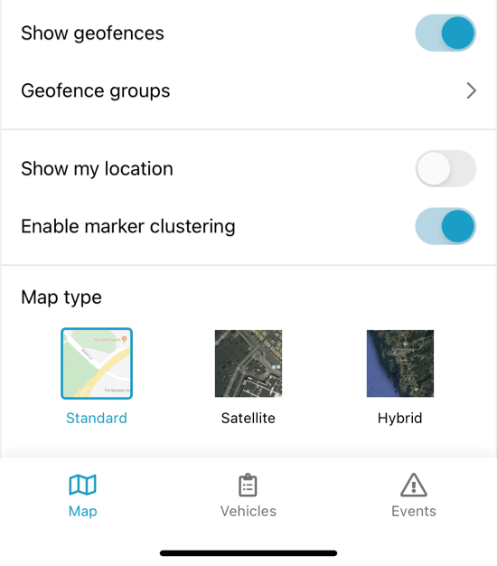 Geofences in the Fleet app